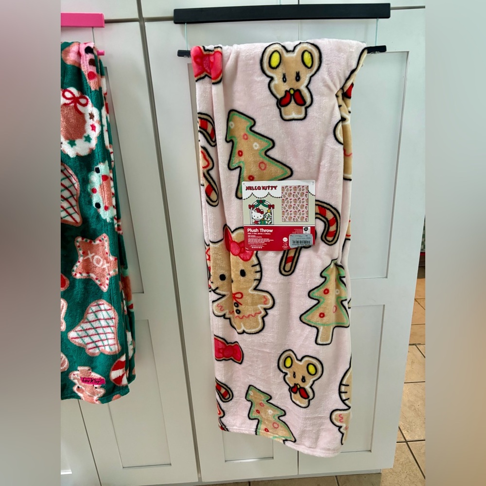 Hello Kitty Christmas Pink and Red Throw Blanket